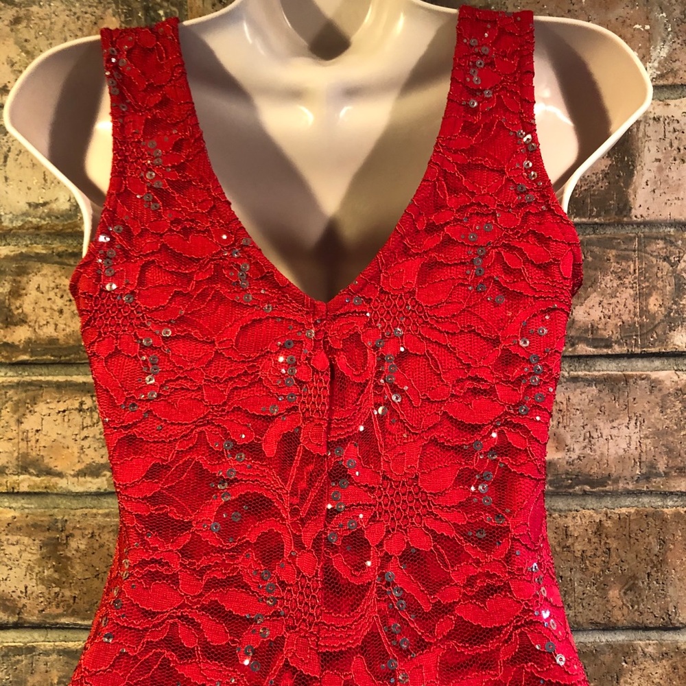 Ruby Rox Red Dress with Sequins - Picture 4 of 13